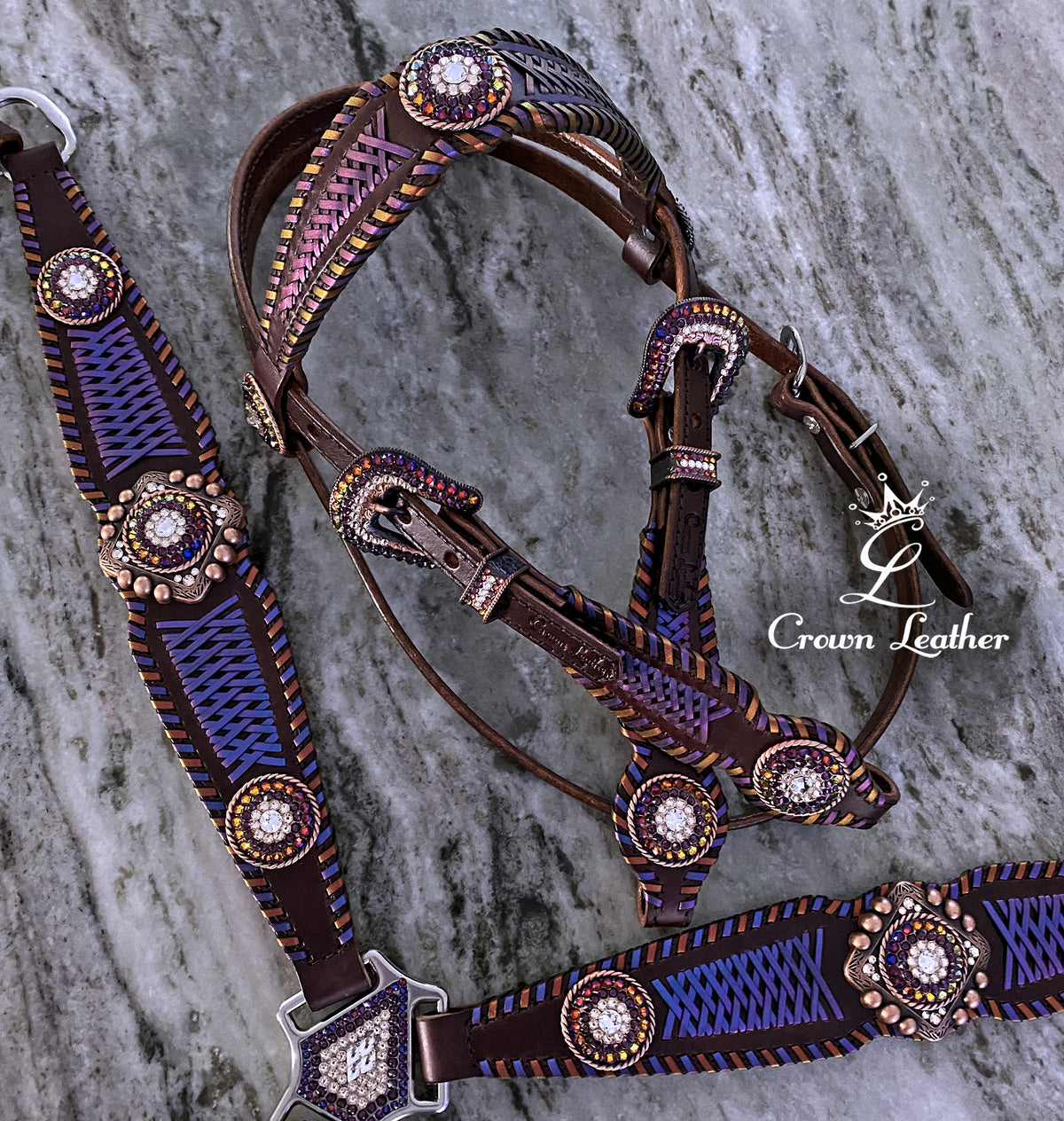 Oil Slick Phoenix ColorShifting Braided Crystal Tack Set image 1
