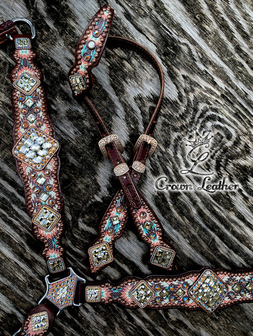 2014 Coral & Turquoise Navajo Tack Set image 2