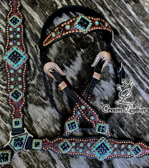 Dark Red Gator & Turquoise Set image 2