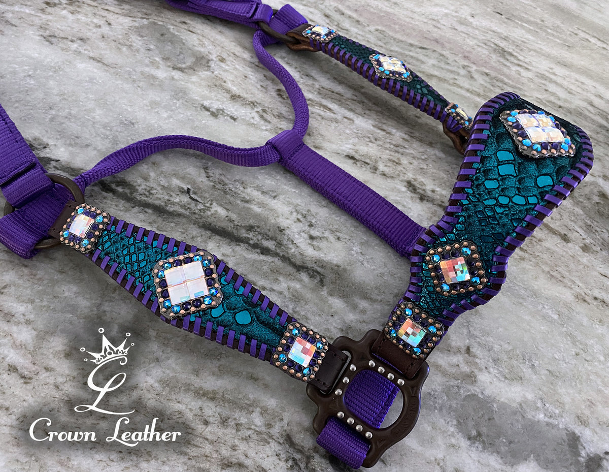 Turquoise Mystic & Purple Whipstitch Halter image 0