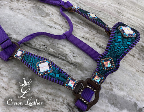 Turquoise Mystic & Purple Whipstitch Halter image 0