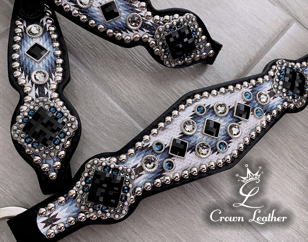 Black & Blue Navajo Tack Set image 2