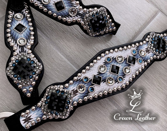 Black & Blue Navajo Tack Set image 2
