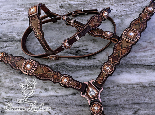 Brandy Gilded Laredo Crystal Tack Set image 0