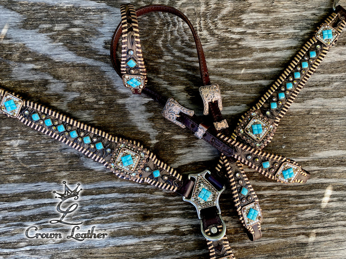 2020 Copper Whipstitch Turquoise Stones ~ One of a Kind image 0