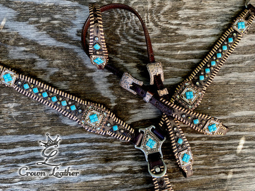 2020 Copper Whipstitch Turquoise Stones ~ One of a Kind image 0