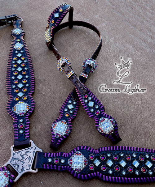 Crimson Color Shifting Whipstitch Tack Set image 0