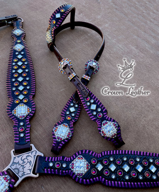 Crimson Color Shifting Whipstitch Tack Set image 0