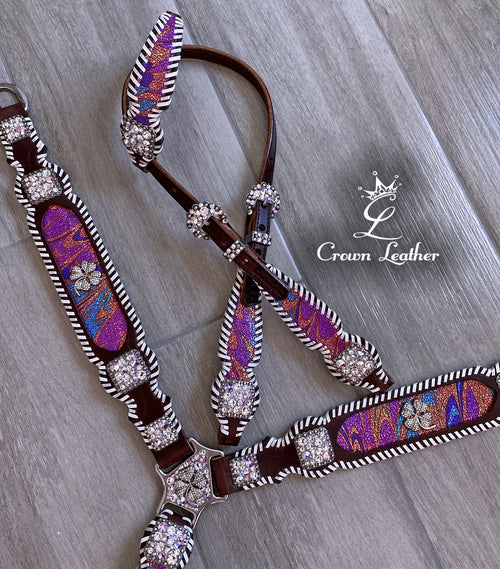 Lucky Rainbow Swirl Whipstitch Crystal Tack Set image 2