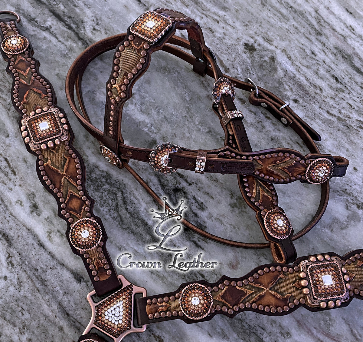 Brandy Gilded Laredo Crystal Tack Set image 2
