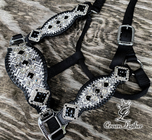 2016 Style Black & White Aztec Whipstitch Halter image 3