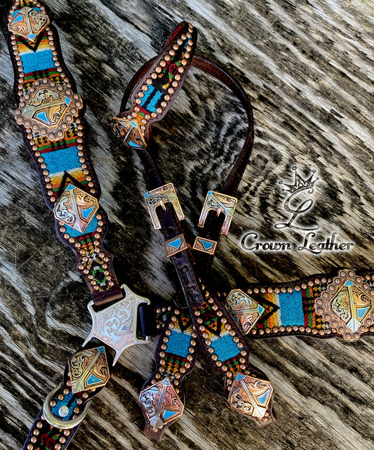 2014 Blue Multi Color Pendleton Arrow Tack Set image 1