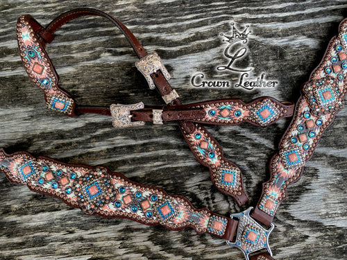 2014 Style Coral Navajo Tack Set image 1