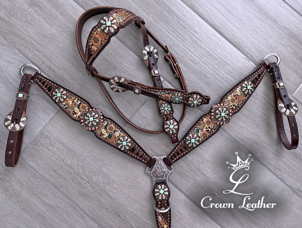 Sunflower & Brown Gator Tack Set image 2