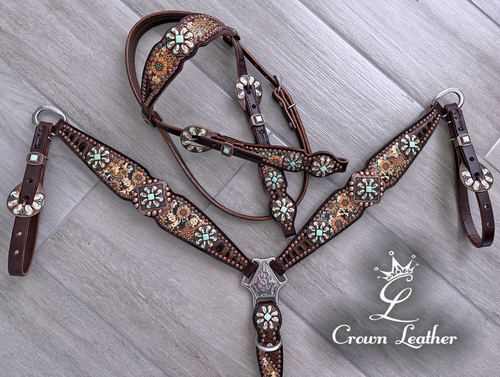 Sunflower & Brown Gator Tack Set image 2
