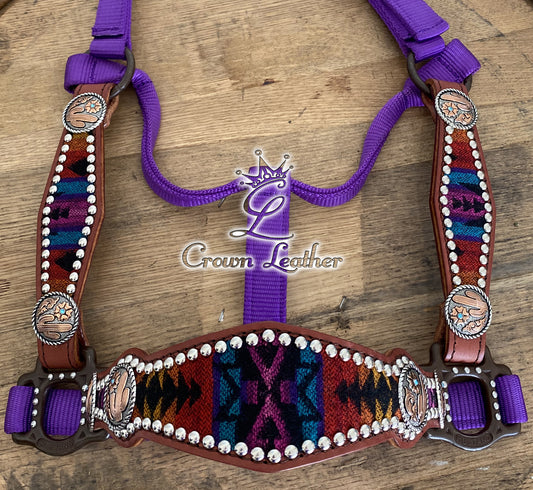 Purple Multi Color Pendleton Wool Halter image 1