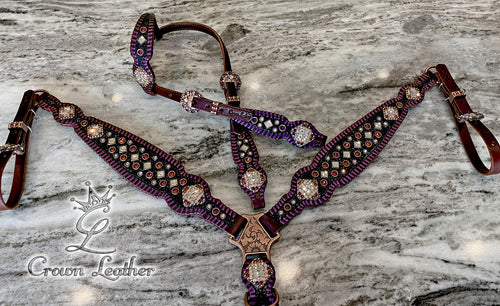 Crimson Color Shifting Whipstitch Tack Set image 3