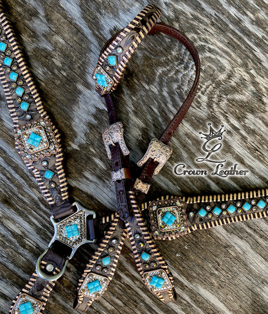 2020 Copper Whipstitch Turquoise Stones ~ One of a Kind image 2