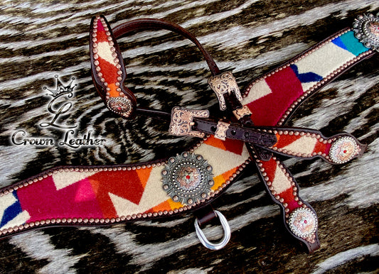 Red Cream Pendleton Wool Tripping Collar Set image 0