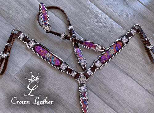 Lucky Rainbow Swirl Whipstitch Crystal Tack Set image 3