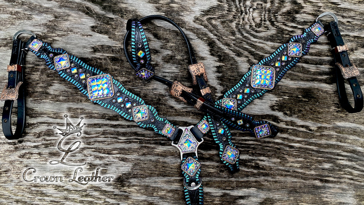 2014 Black Teal & Purple Color Shifting Whipstitch Set image 1