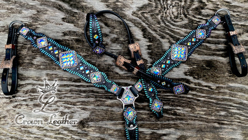 2014 Black Teal & Purple Color Shifting Whipstitch Set image 1