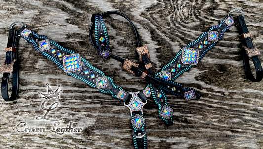 2014 Black Teal & Purple Color Shifting Whipstitch Set image 1