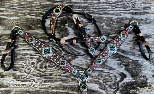 Dark Red Gator & Turquoise Set image 3