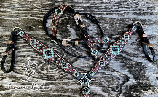 Dark Red Gator & Turquoise Set image 3