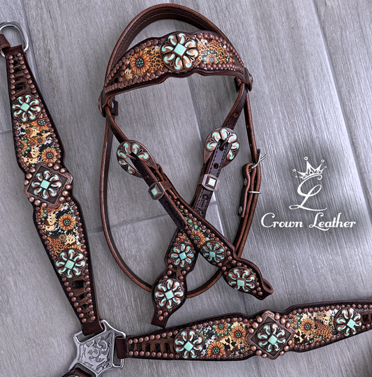 Sunflower & Brown Gator Tack Set image 1